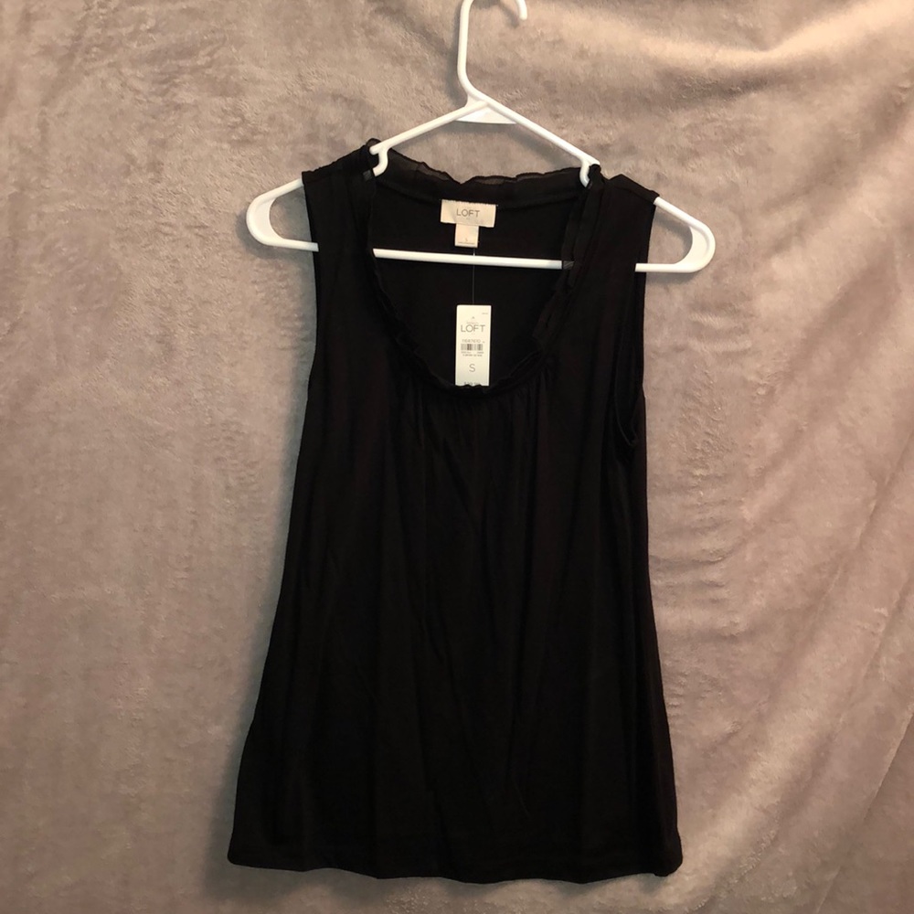 Loft black tank with cute neck line